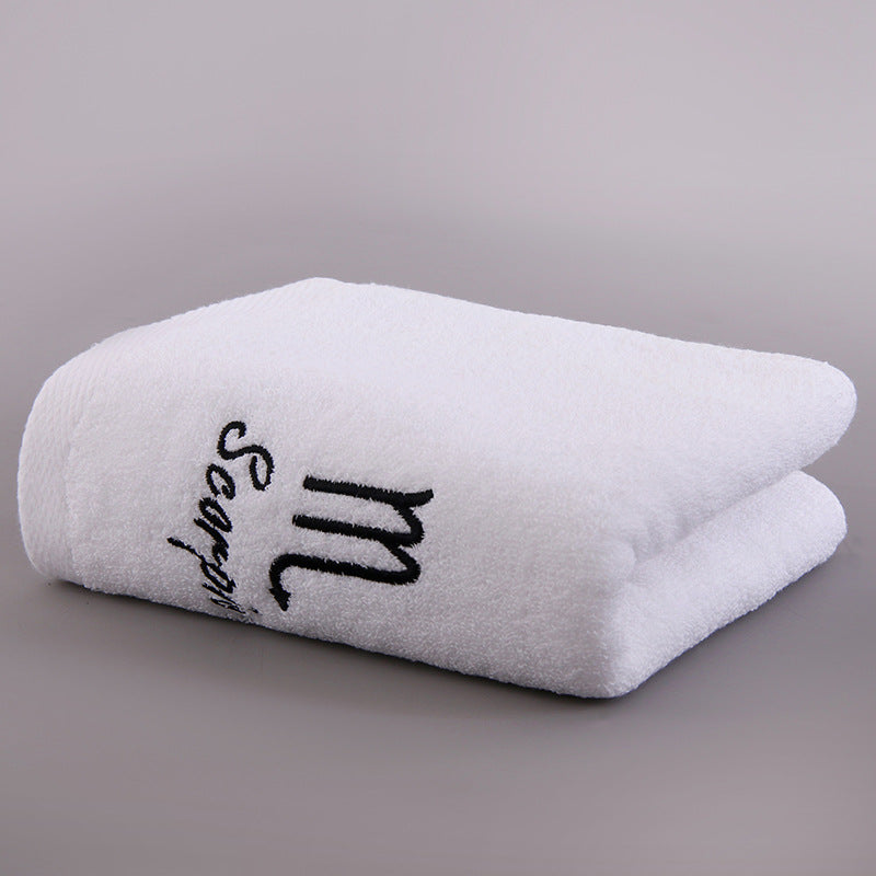 Zodiac Constellation Embroidered Cotton Towel | All 12 Star Signs | 2 Sizes