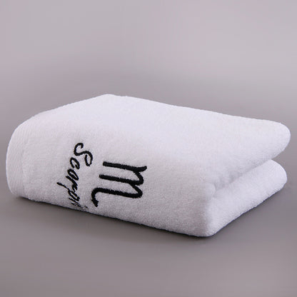 Zodiac Constellation Embroidered Cotton Towel | All 12 Star Signs | 2 Sizes