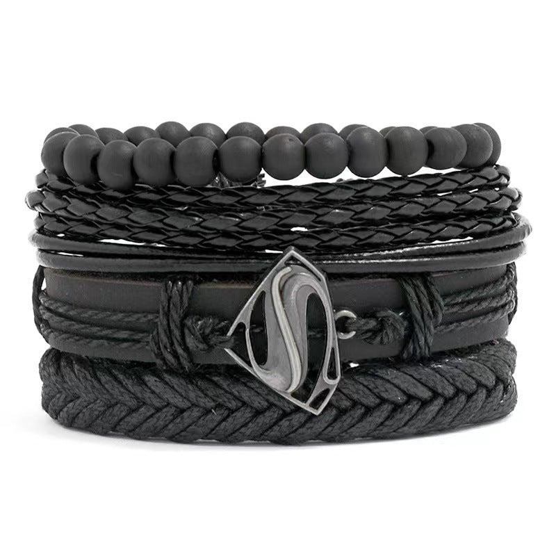 Men's Vintage Leather Bracelet – Woven & Knitted Styles, 30 Designs
