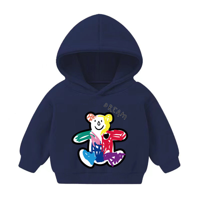 Kids Hooded Fleece Pullover Sweater – Unisex Long-Sleeve Top