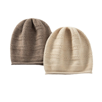 Women's Plaid Cashmere & Velvet Closed-Back Hat | Warm Winter Cap