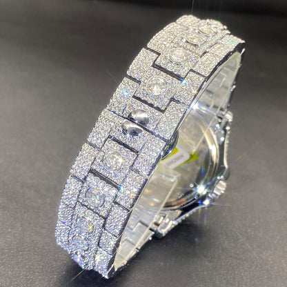 Full Diamond-Encrusted Men's Fashion Watch | Iced Out Statement Watch