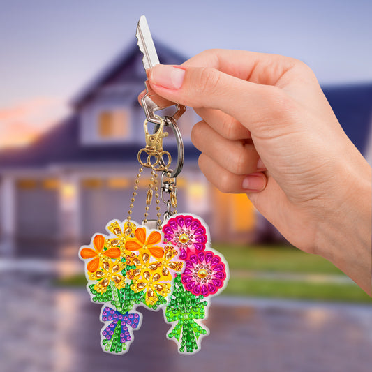 5D Diamond Painting Keychain Kit | DIY Craft Gift