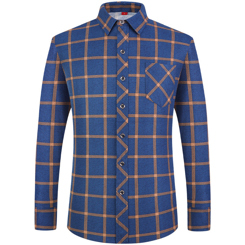 Men's Plaid Long Sleeve Shirt | Slim Fit Business Casual