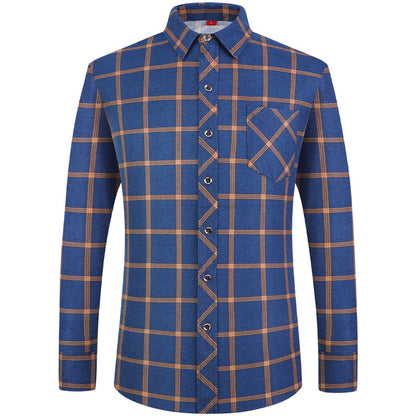 Men's Plaid Long Sleeve Shirt | Slim Fit Business Casual