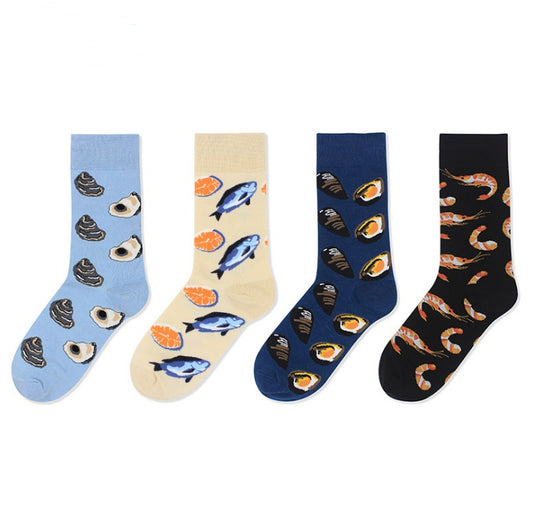 Unisex Seafood Novelty Socks – 5 Ocean Prints