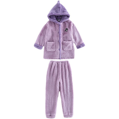 Children's Dinosaur Thickened Coral Fleece Pyjama Set