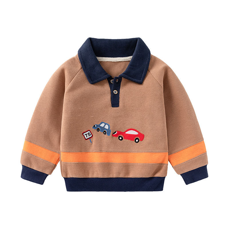 Children's Cotton Long Sleeve Bottoming Shirt | Boys Casual Top