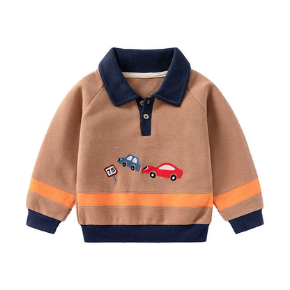 Children's Cotton Long Sleeve Bottoming Shirt | Boys Casual Top