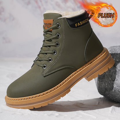Men's Vintage Casual Boots – Round Toe PU Leather | 4 Colours | EU 39–48
