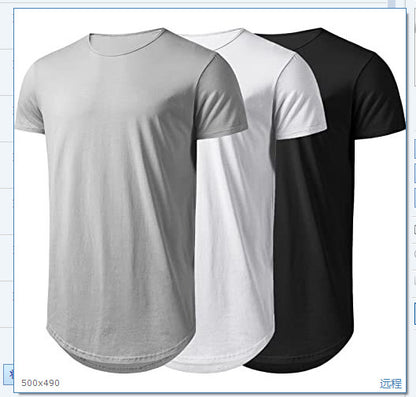 Men's Printed Mesh Cotton Blend T-Shirt - Loose Fit Crew Neck 14 Colours S-3XL