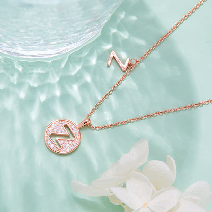 Moissanite Letter Z Necklace | Platinum-Plated S925 Silver | GRA Certified