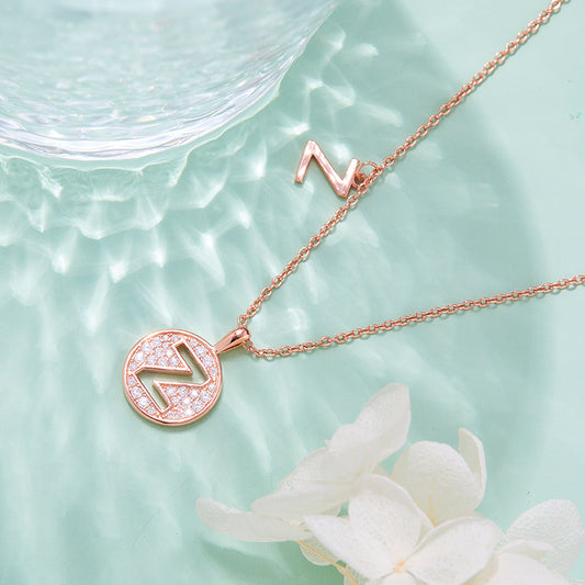 Moissanite Letter Z Necklace | Platinum-Plated S925 Silver | GRA Certified