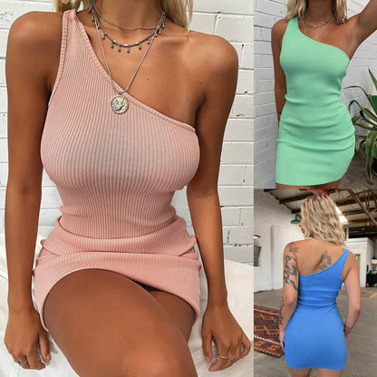 Women's Backless A-Line Mini Dress | Round Neck Sleeveless Summer Dress