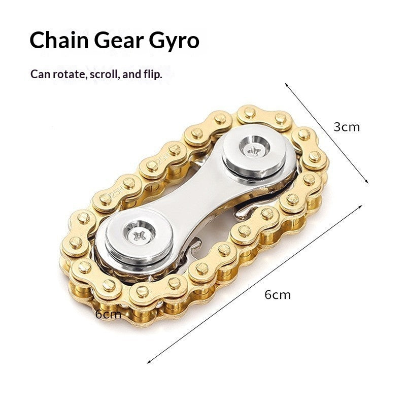 Metal Gear Chain Wheel Spinner Stress-Relief Toy | Alloy