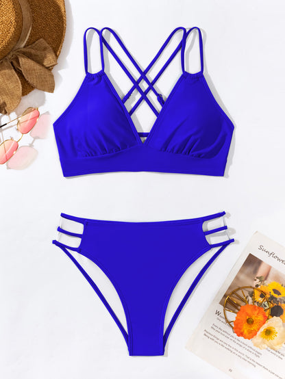 Women's V-Neck Halter Bikini Set | Two-Piece Swimsuit