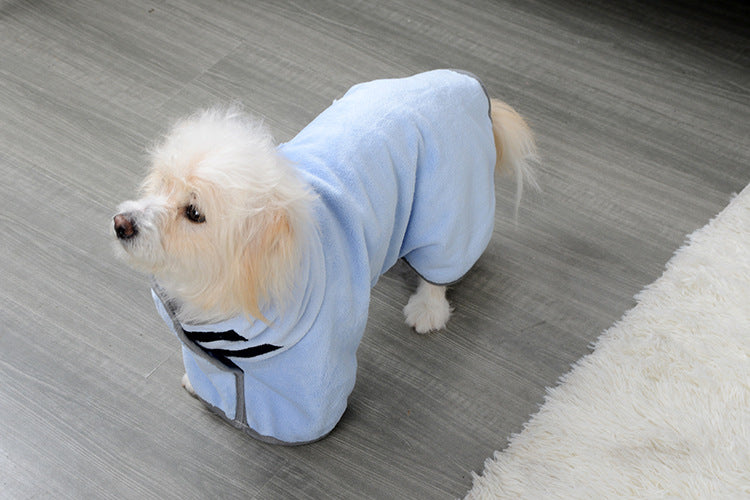 Microfibre Dog Bathrobe & Drying Towel | Quick-Dry Absorbent Coat XS–M