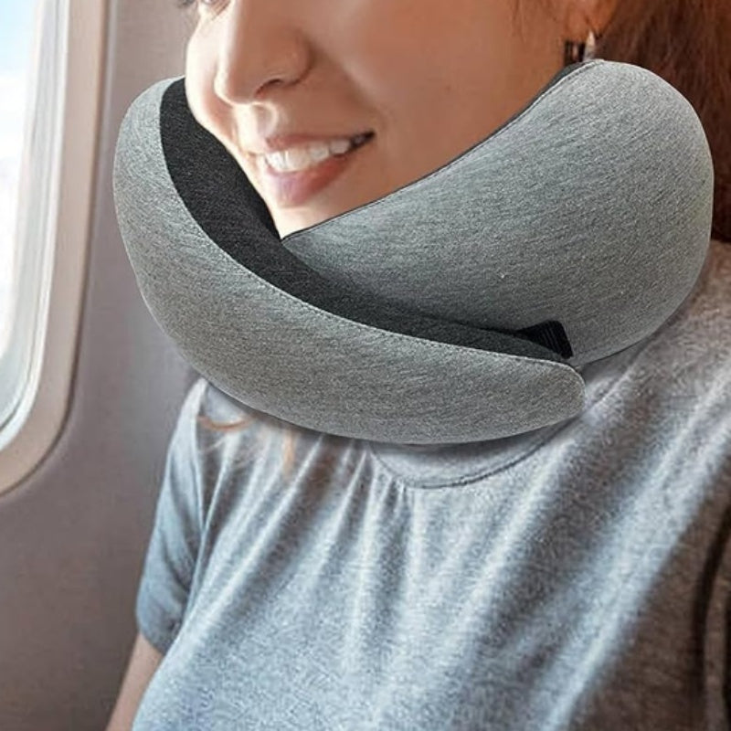 Memory Foam Travel Neck Pillow — U-Shaped Neck Support for Flights, Commuting & Long Journeys