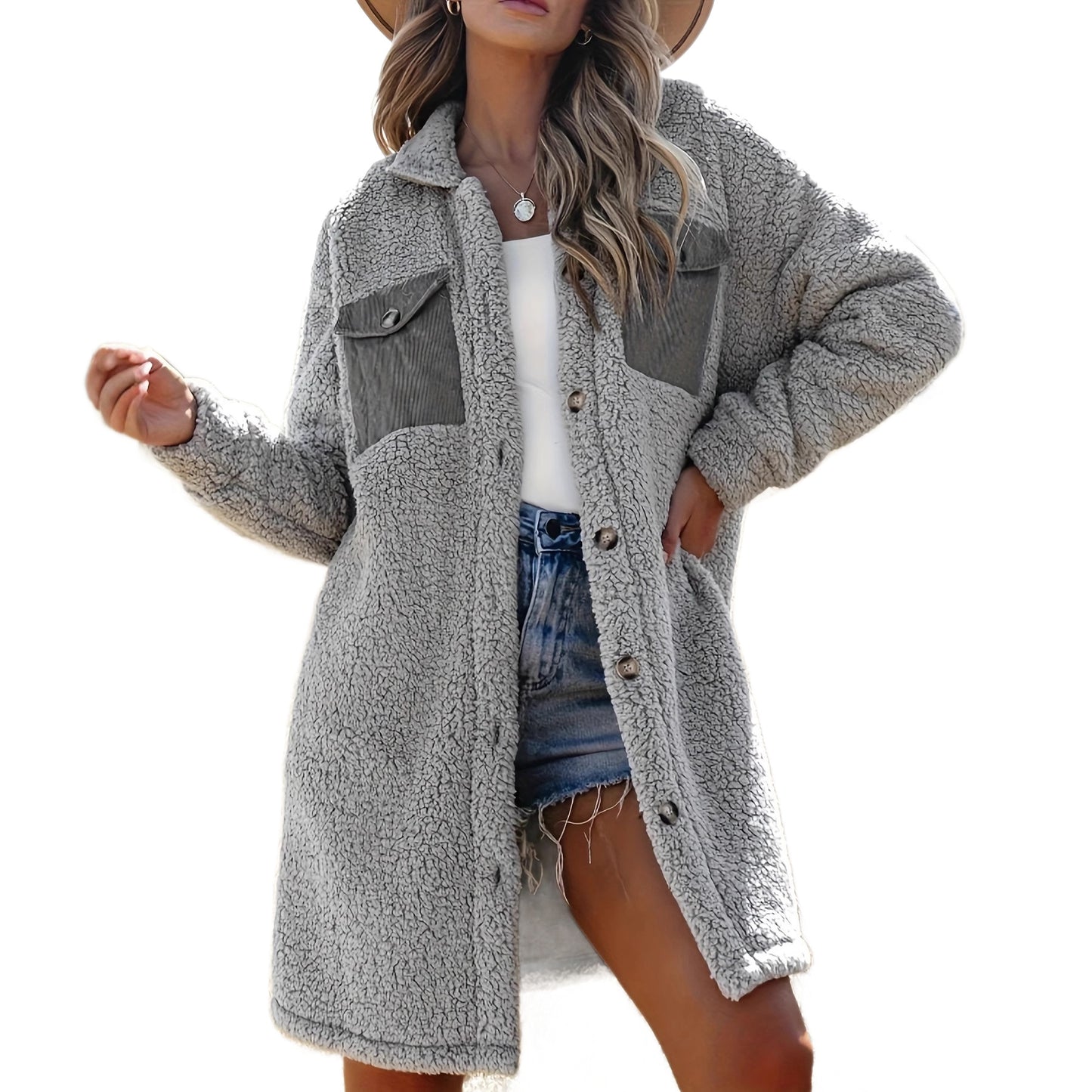 Women's Loose-Fit Mid-Length Coat – Thick Casual Overcoat | 5 Colours | S–XXL