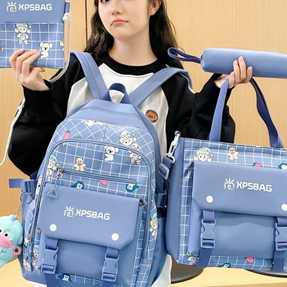 Girls Primary School Nylon Backpack – 5 Colours