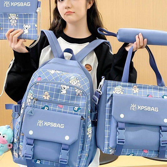 Girls Primary School Nylon Backpack – 5 Colours