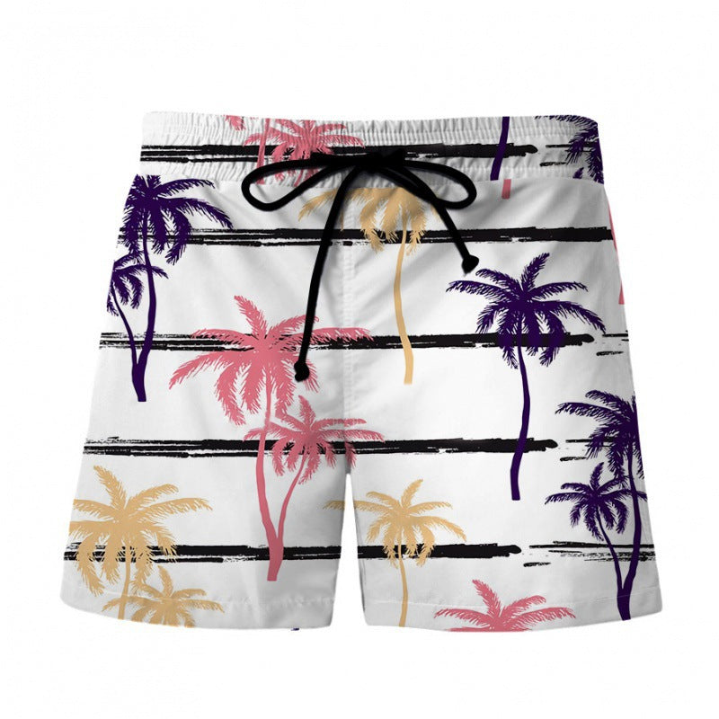 Men's Hawaiian Print Beach Shorts