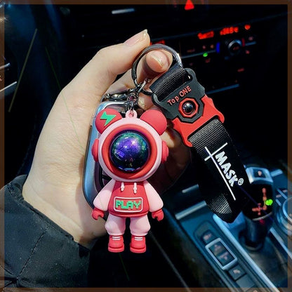 Silicone Cartoon Bear Keychain | Astronaut & Lightning Bear Charm | 4 Colours