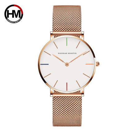 Hannah Martin Ladies Quartz Watch | 36mm Stainless Steel | 30M Waterproof