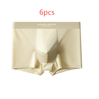 Men's Satin Nylon Boxer Briefs – Breathable Mid-Waist 5 Colours