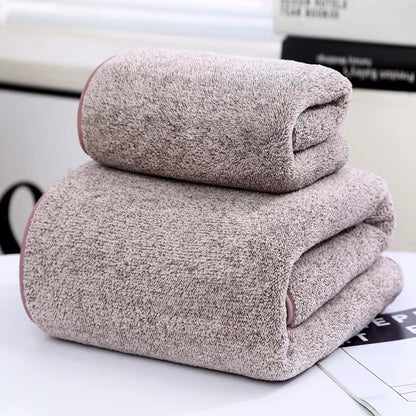 Bamboo Charcoal Coral Fleece Towel Set | Hand & Bath Suit | 4 Designs