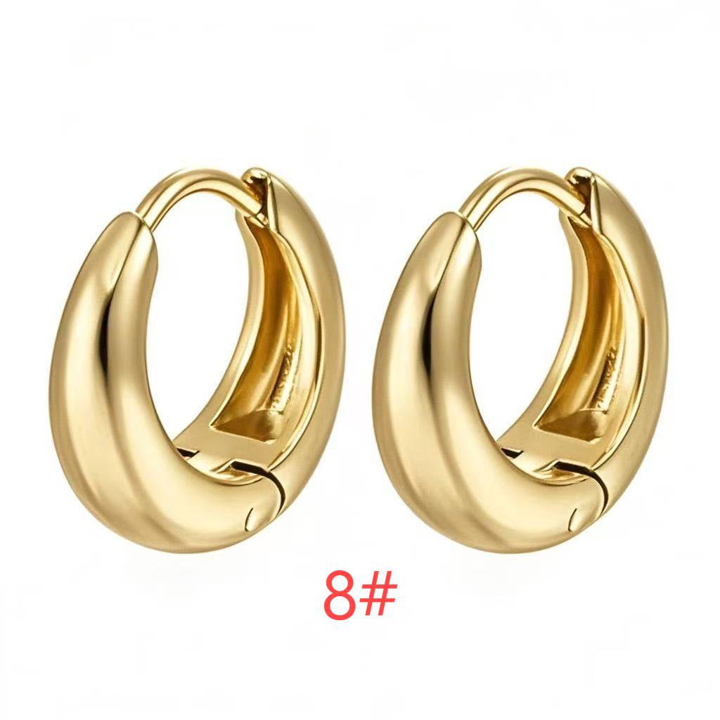 Gold Arc Ear Cuff | Stainless Steel U-Shaped Hoop Earrings