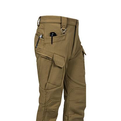 Men's Soft Shell Tactical Trousers | Fleece-Lined Waterproof Outdoor Pants