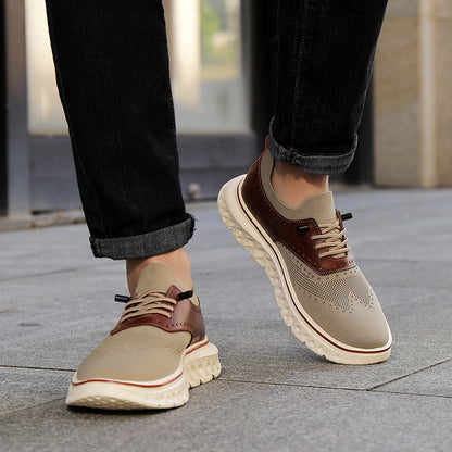 Men's Striped Patchwork Lace-Up Casual Trainers | EU 39-48