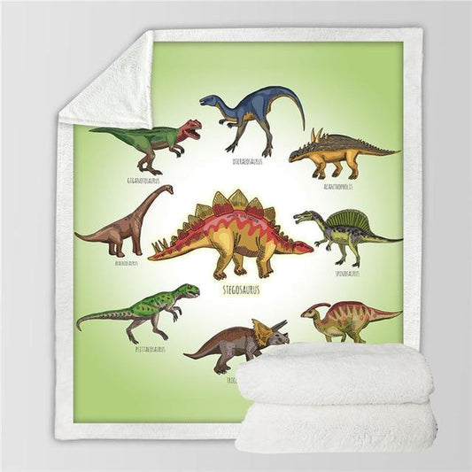 Children's Dinosaur Glow in the Dark Fluffy Blanket | 2 Sizes