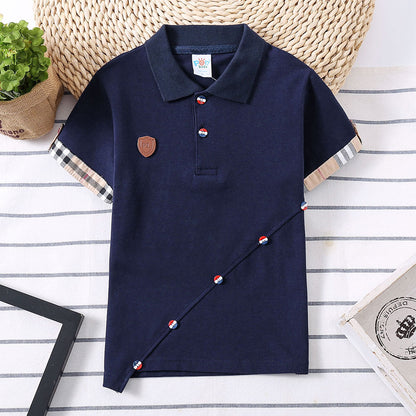 Boys' Solid Colour Cotton Top | Breathable, Casual Everyday Wear