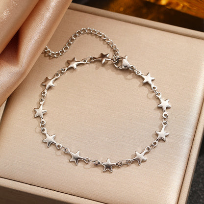 Star Design Electroplated Stainless Steel Chain Bracelet