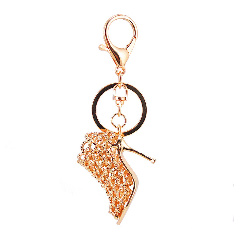 High Heels Keychain | Hollowed Zinc Alloy Charm | Gold & Silver | JP Collections