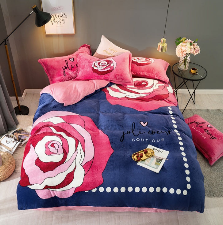 French Velvet Flannel Bedding Set | 4 Piece | 19 Prints