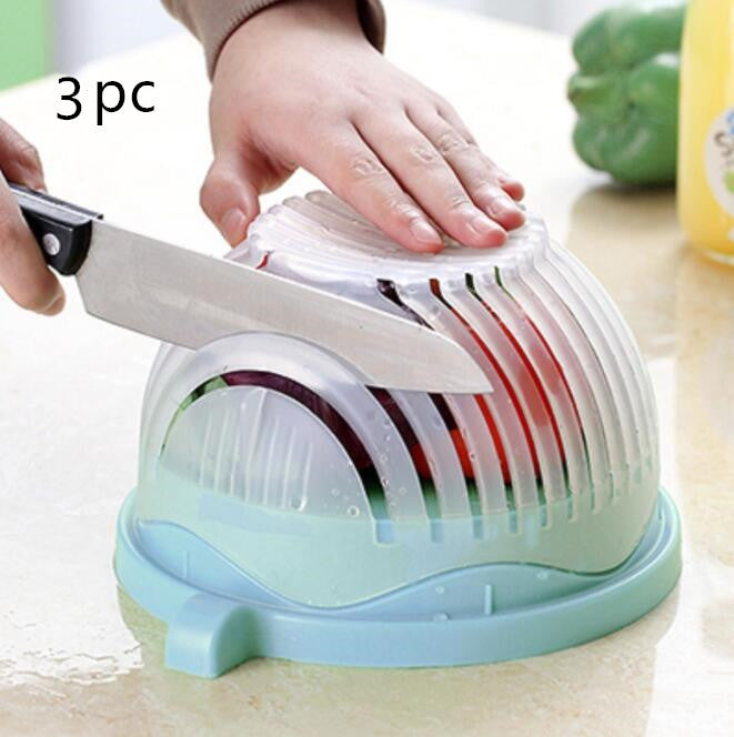 Salad Cutter Bowl — 2-in-1 Chopper, Drain Basket & Serving Bowl