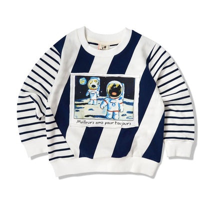 Kids Cotton Round Neck Cartoon Print Sweater | Unisex Jumper