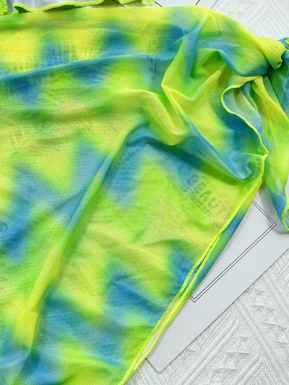 Women's Tie-Dye Bikini Set with Skirt | 3-Piece Swimwear