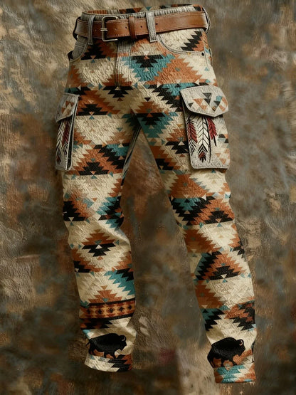 Men's Retro Print Straight-Leg Trousers | 12 Designs | S-5XL