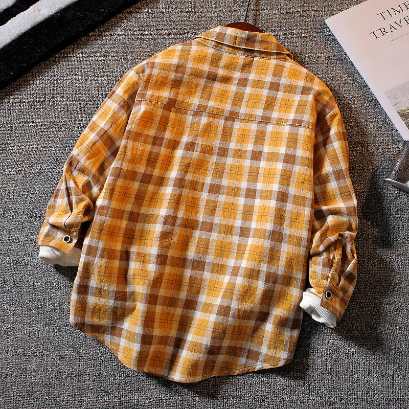 Boys' Long Sleeve Plaid Shirt | Soft Cotton, Smart Casual