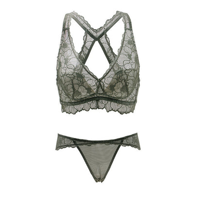 Women's 3/4 Cup Lace Bra Set | Soft Back Lace Edge Lingerie