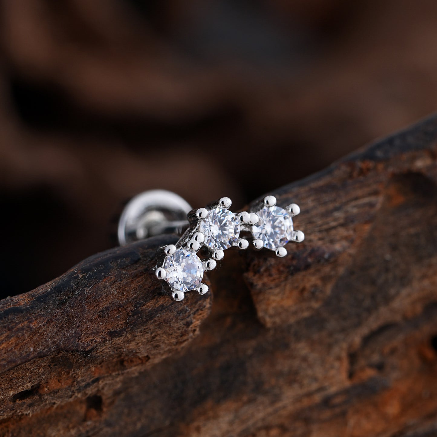 Micro-Set Zircon Ear Cuff | Minimalist Stainless Steel Single Ear Stud