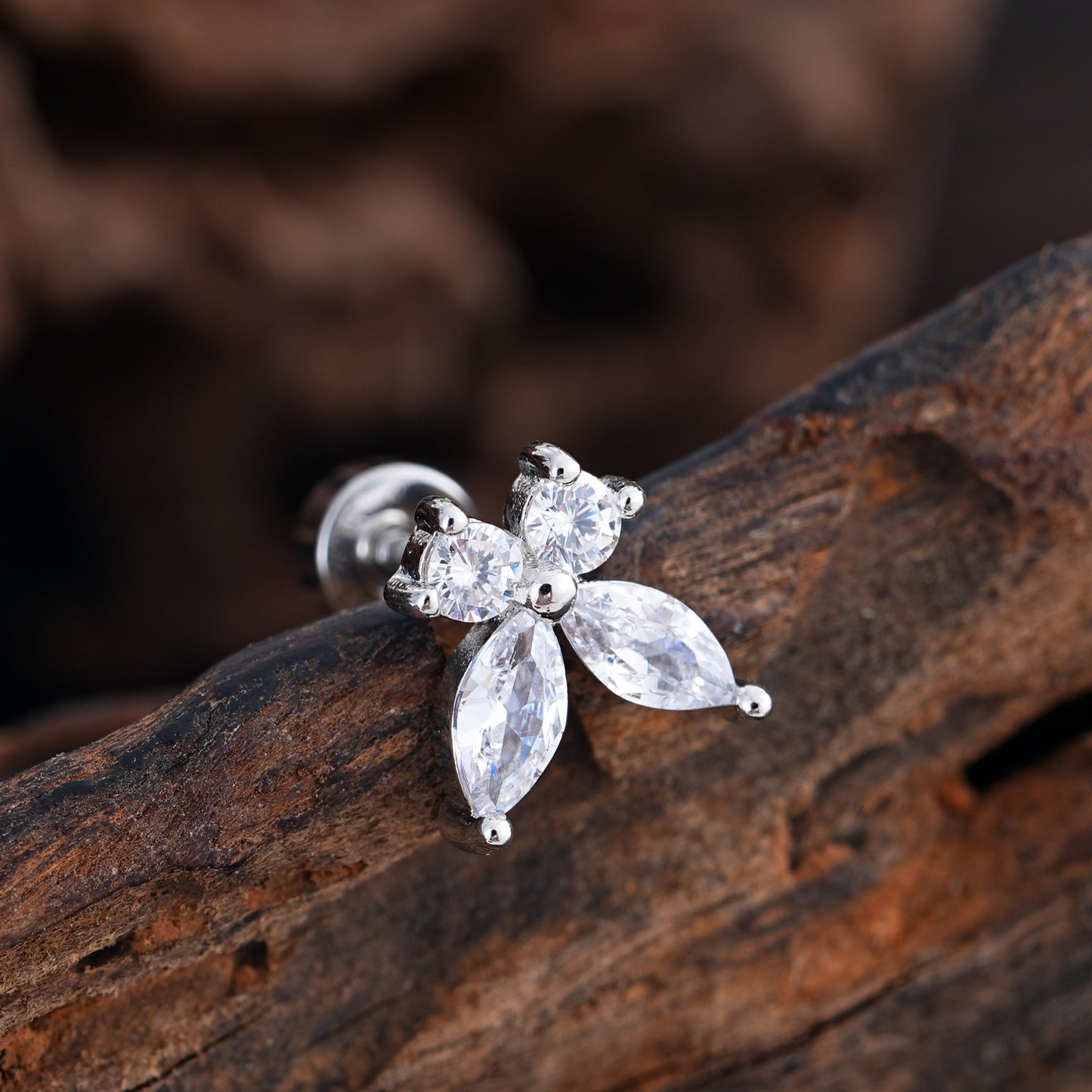 Micro-Set Zircon Ear Cuff | Minimalist Stainless Steel Single Ear Stud