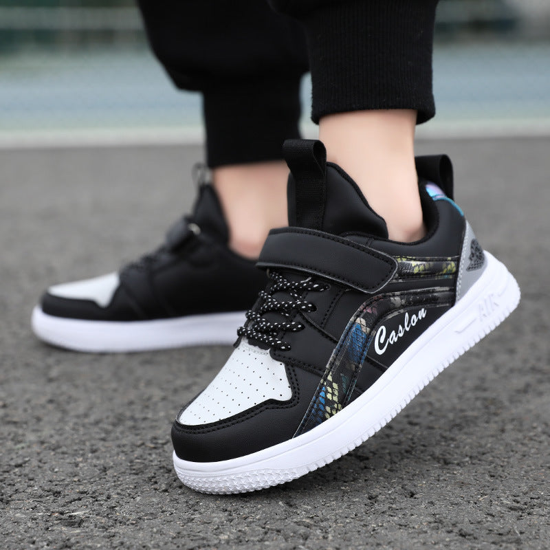 Children's Velcro Skate Trainers | Breathable Synthetic Leather Sneakers