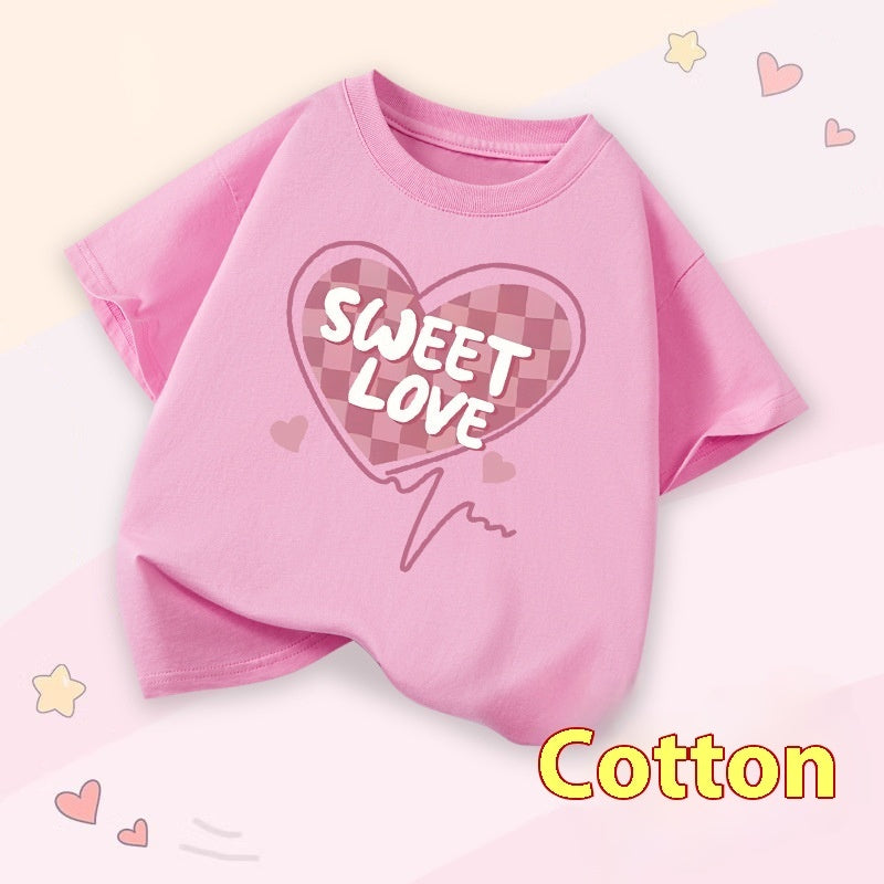 Girls Cartoon Print Short Sleeve Cotton T-Shirt – 14 Designs