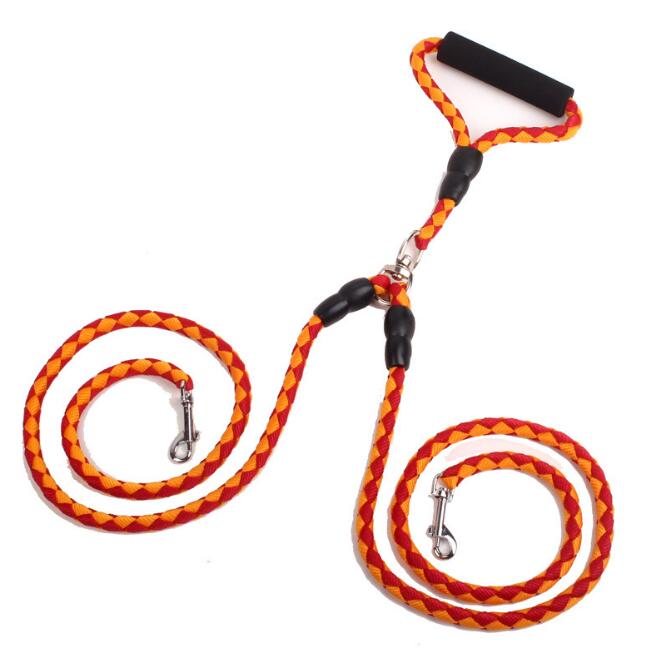 Heavy-Duty Reflective Dog Leash | Double-Ended Rope Lead with Padded Handle