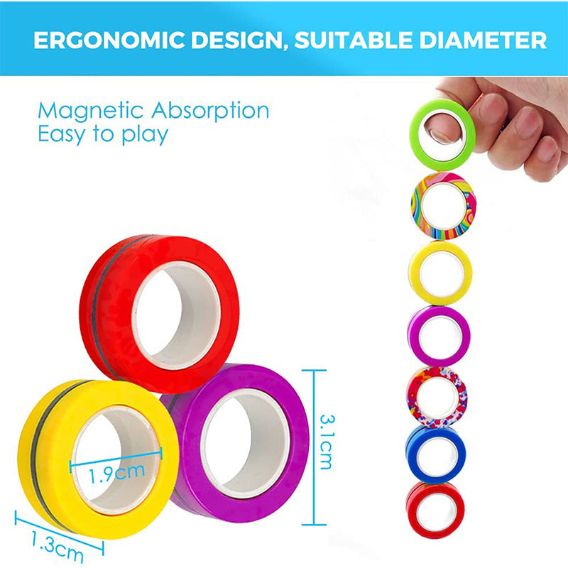 Magnetic Fingertip Spinning Top Set 3 Pack | Fidget Desk Toy